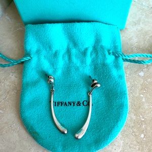 Elsa Peretti Tiffany & Co long teardrop earrings.
